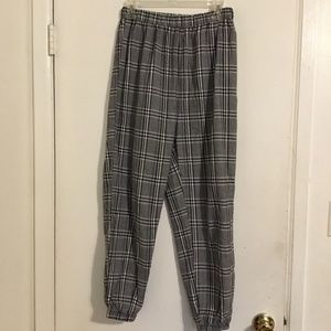Plaid relaxed fit pants